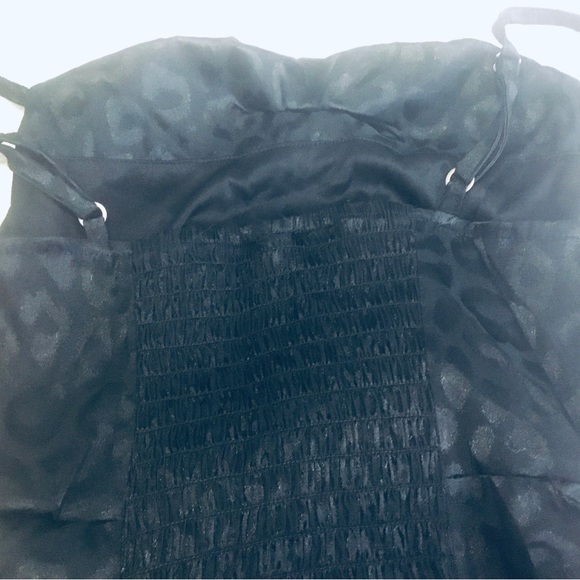 Wild Fable Womens Silky Black Mini Dress Sexy Short Side Ruched Smocked Back M - Picture 8 of 12